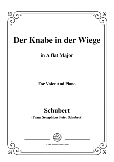 Schubert Der Knabe In Der Wiege In A Flat Major D 579 For Voice And Piano Sheet Music