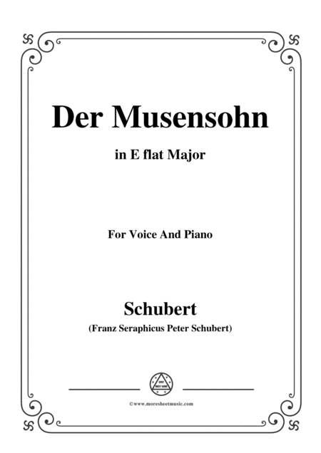 Free Sheet Music Schubert Der Musensohn In E Flat Major For Voice And Piano
