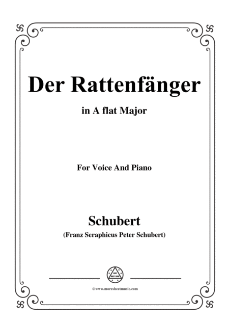 Free Sheet Music Schubert Der Rattenfnger In A Flat Major For Voice Piano