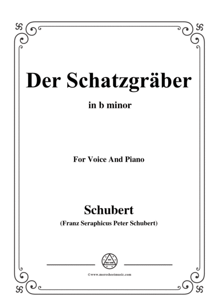 Schubert Der Schatzgrber In B Minor For Voice And Piano Sheet Music