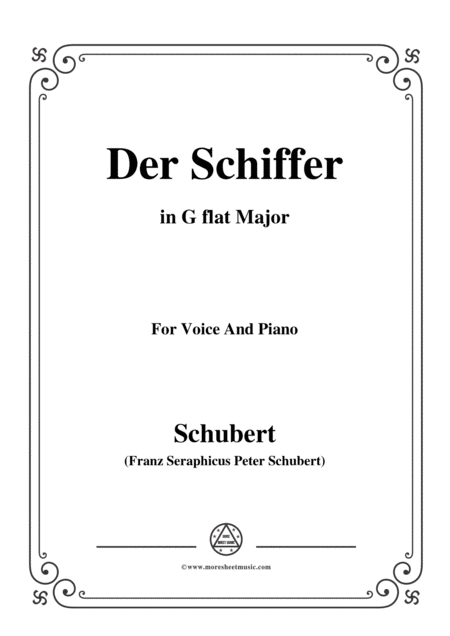 Free Sheet Music Schubert Der Schiffer Op 21 No 2 In G Flat Major For Voice Piano