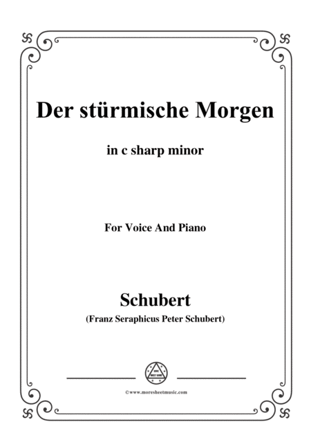 Schubert Der Strmische Morgen From Winterreise Op 89 D 911 No 18 In C Sharp Minor For Voice Piano Sheet Music