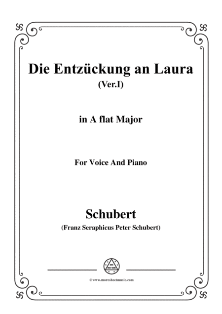 Schubert Die Entzckung An Laura Version I D 577 In A Flat Major For Voice Piano Sheet Music