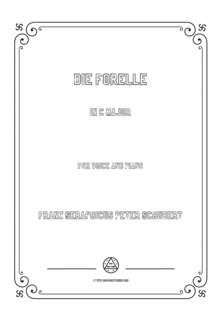 Free Sheet Music Schubert Die Forelle In C Major For Voice And Piano