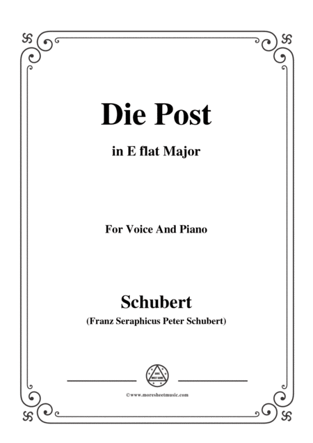 Schubert Die Post From Winterreise Op 89 D 911 No 13 In E Flat Major For Voice Piano Sheet Music