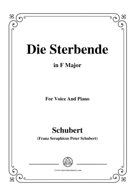 Free Sheet Music Schubert Die Sterbende In F Major For Voice Piano