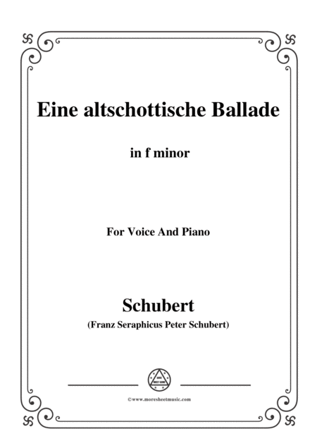 Schubert Eine Altschottische Ballade In F Minor Op 165 No 5 For Voice And Piano Sheet Music