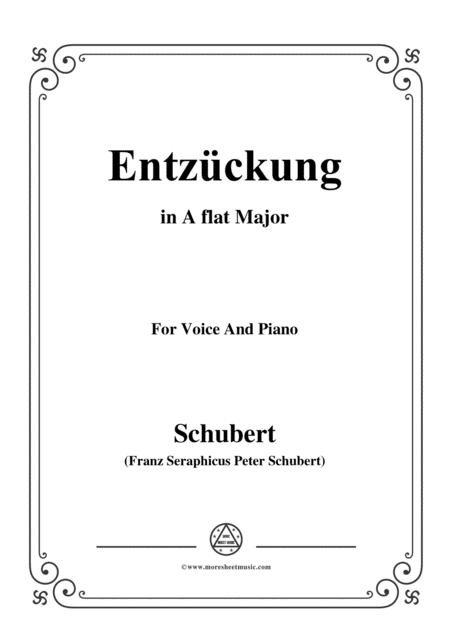 Free Sheet Music Schubert Entzckung In A Flat Major For Voice Piano