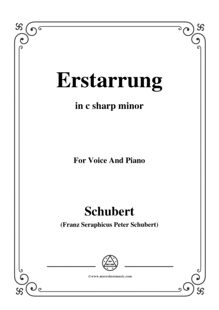 Schubert Erstarrung From Winterreise Op 89 D 911 No 4 In C Sharp Minor For Voice Piano Sheet Music