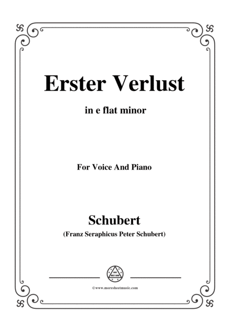 Schubert Erster Verlust In E Flat Minor For Voice And Piano Sheet Music