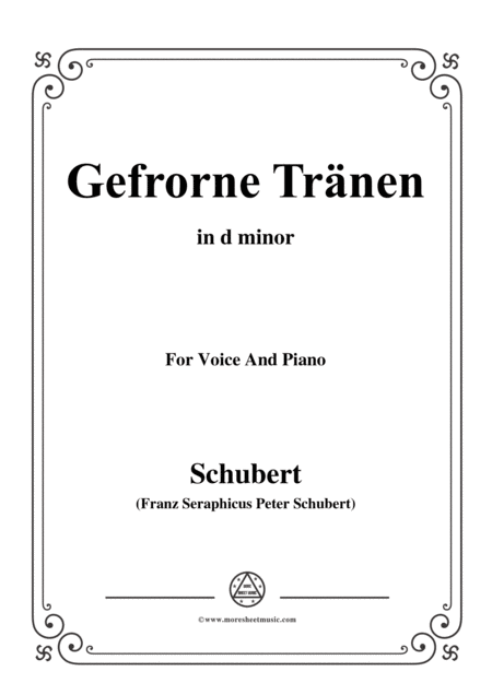 Schubert Gefrorne Trnen From Winterreise Op 89 D 911 No 3 In D Minor For Voice Piano Sheet Music