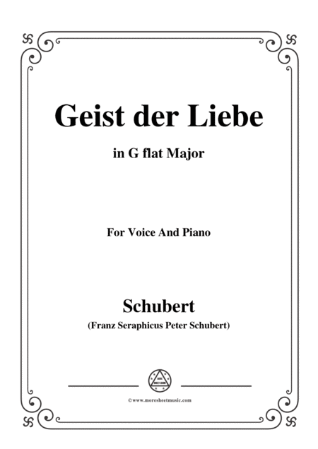 Free Sheet Music Schubert Geist Der Liebe Op 118 No 1 In G Flat Major For Voice Piano