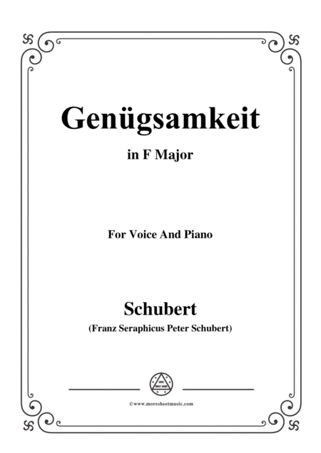 Free Sheet Music Schubert Gengsamkeit In F Major Op 109 No 2 For Voice And Piano