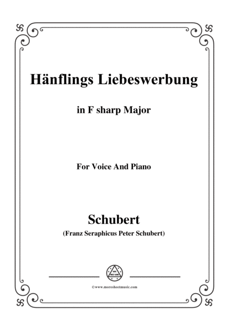 Free Sheet Music Schubert Hanflings Liebeswerbung In F Sharp Major For Voice And Piano