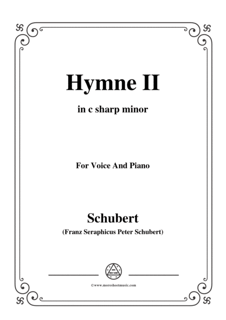 Free Sheet Music Schubert Hymne Hymn Ii D 660 In C Sharp Minor For Voice Piano