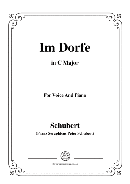 Free Sheet Music Schubert Im Dorfe In C Major Op 89 No 17 For Voice And Piano