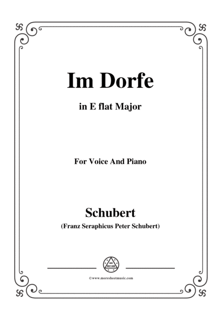 Free Sheet Music Schubert Im Dorfe In E Flat Major Op 89 No 17 For Voice And Piano