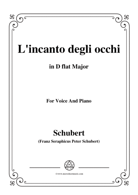 Free Sheet Music Schubert L Incanto Degli Occhi In D Flat Major Op 83 No 1 For Voice And Piano