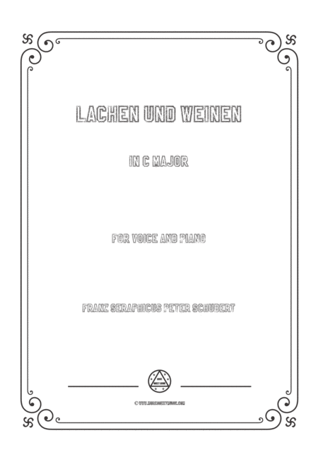 Free Sheet Music Schubert Lachen Und Weinen In C Major For Voice And Piano