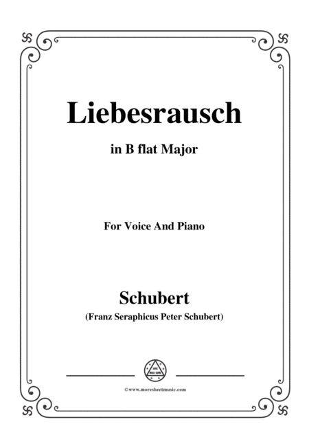 Free Sheet Music Schubert Liebesrausch In B Flat Major For Voice And Piano