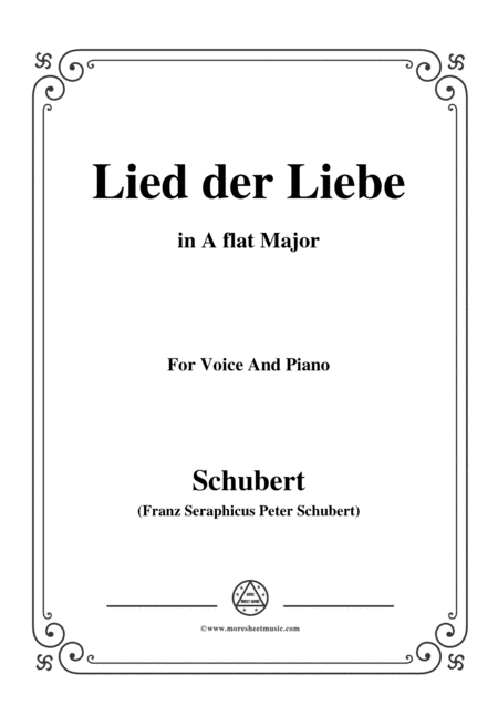 Schubert Lied Der Liebe In A Flat Major For Voice And Piano Sheet Music