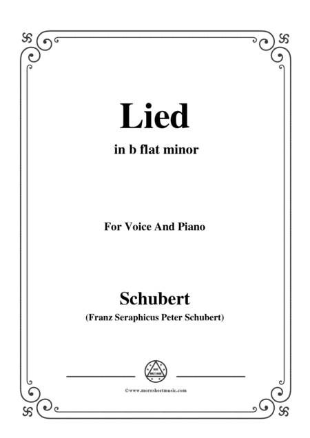 Schubert Lied Mutter Geht Durch Ihre Kammern D 373 In B Flat Minor For Voice Piano Sheet Music