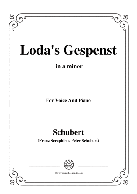 Free Sheet Music Schubert Lodas Gespenst In A Minor D 150 For Voice And Piano
