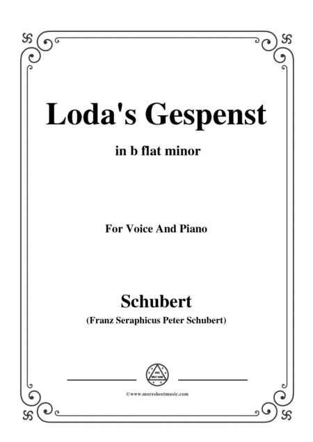 Schubert Lodas Gespenst In B Flat Minor D 150 For Voice And Piano Sheet Music