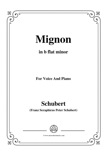 Free Sheet Music Schubert Mignon Ii D 727 In B Flat Minor For Voice Piano