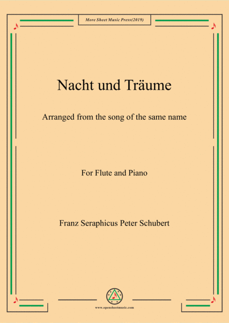 Free Sheet Music Schubert Nacht Und Trume For Flute And Piano