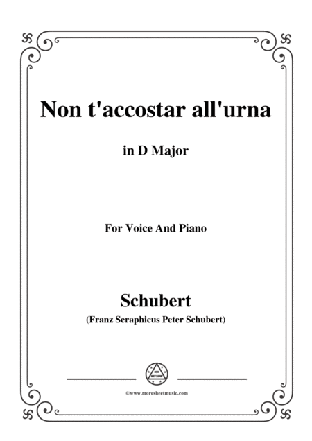 Free Sheet Music Schubert Nont Accostar All Urna D 688 No 1 In D Major For Voice Piano