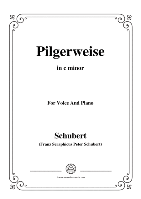 Free Sheet Music Schubert Pilgerweise In C Minor For Voice Piano