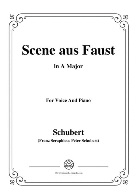Free Sheet Music Schubert Scene Aus Faust In A Major For Voice Piano