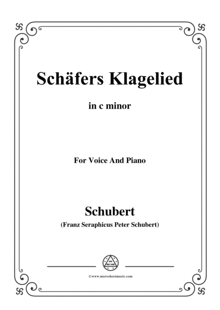 Schubert Schfers Klagelied In C Minor Op 3 No 1 For Voice And Piano Sheet Music