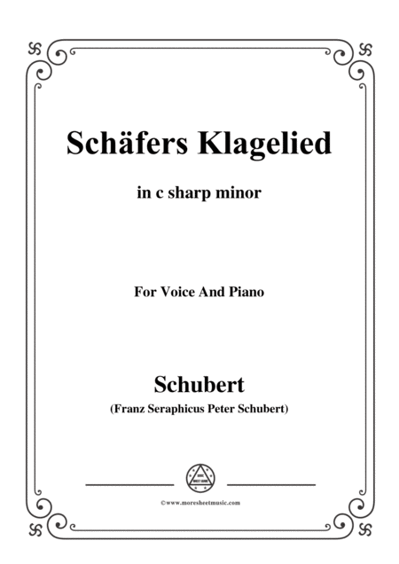 Schubert Schfers Klagelied In C Sharp Minor Op 3 No 1 For Voice And Piano Sheet Music