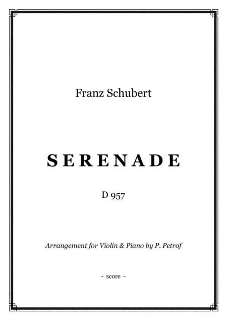 Free Sheet Music Schubert Serenade Violin And Piano