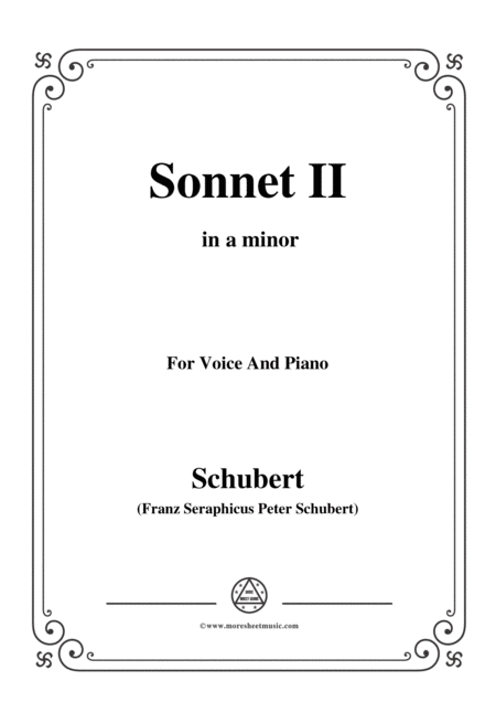 Free Sheet Music Schubert Sonnet Ii In A Minor For Voice And Piano