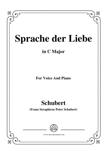 Schubert Sprache Der Liebe Op 115 No 3 In C Major For Voice Piano Sheet Music