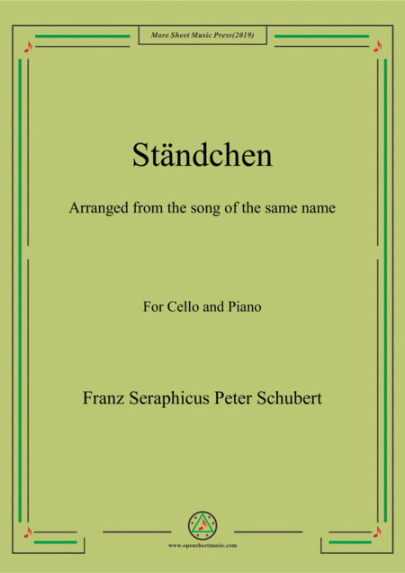 Free Sheet Music Schubert Stndchen For Cello And Piano