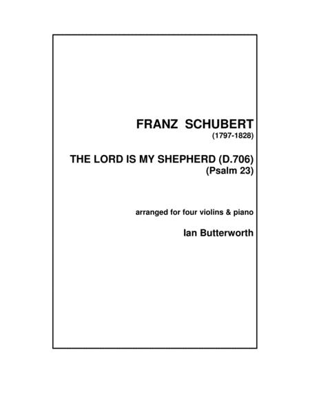 Free Sheet Music Schubert The Lord Is My Shepherd For 4 Violins Piano