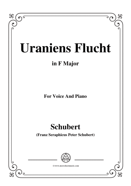 Free Sheet Music Schubert Uraniens Flucht Uranias Flight D 554 In F Major For Voice Piano