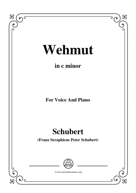 Free Sheet Music Schubert Wehmut Op 22 No 2 In C Minor For Voice Piano