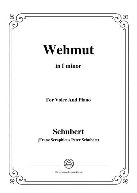 Free Sheet Music Schubert Wehmut Op 22 No 2 In F Minor For Voice Piano