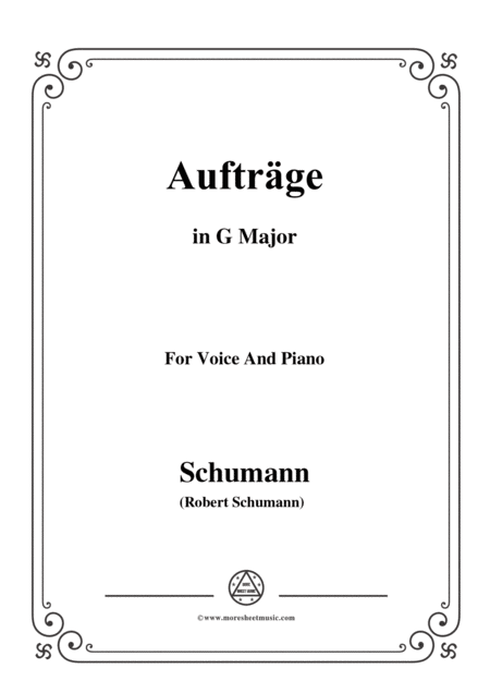Free Sheet Music Schumann Auftrge In G Major Op 77 No 5 For Voice And Piano