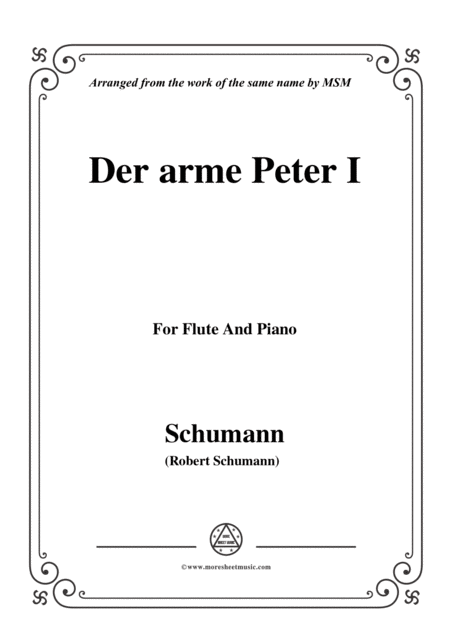 Free Sheet Music Schumann Der Arme Peter 1 For Flute And Piano