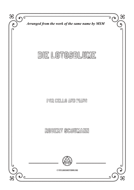 Schumann Die Lotosblume For Cello And Piano Sheet Music