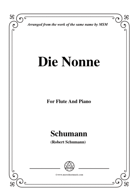 Schumann Die Nonne For Flute And Piano Sheet Music