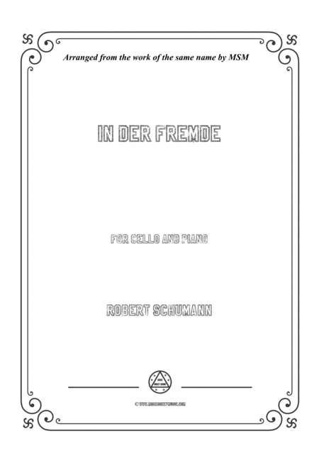 Schumann In Der Fremde For Cello And Piano Sheet Music