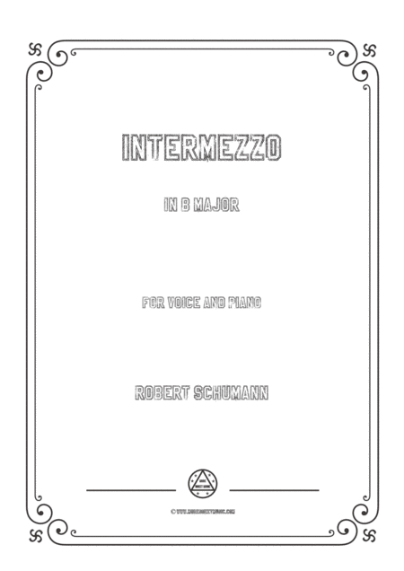 Free Sheet Music Schumann Intermezzo In B Major For Voice And Piano