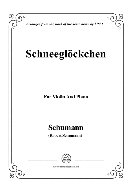 Free Sheet Music Schumann Schneeglckchen Op 79 No 27 For Violin And Piano